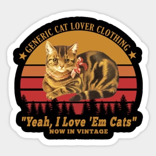 Generic Cat Lover Clothing Vintage Sticker